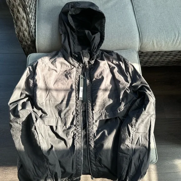 Amiri Windbreaker Men's Black Hooded Jacket
